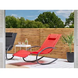 Beliani Gartenliege 155 x 60 x 90 cm Rot