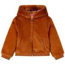 vidaXL Kinder-kapuzenjacke Kunstpelz Cognac 128 vidaXL 21378