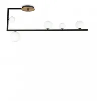 Ideal Lux Birds 5-flg. 20 cm kugelförmig schwarz / weiß / messing