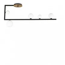 Ideal Lux Birds 5-flg. 20 cm kugelförmig schwarz / weiß / messing