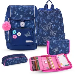 Rucksack Comfy Plus Premium Schulranzen Set 4-teilig Sapphire Tasche