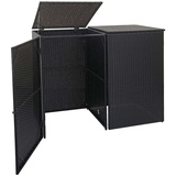 MCW 2er-Mülltonnenverkleidung E25 2x120l Schwarz 176x130x131cm