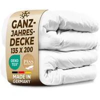 LILENO HOME Premium Daunendecke 135x200 Ganzjahresdecke (90% Daunen / 10% Federn) – Flüsterleise, Anschmiegsame & Wolkenweiche Bettdecke 135x200 – Made in Germany, Oeko-Tex & 60 °C Waschbar
