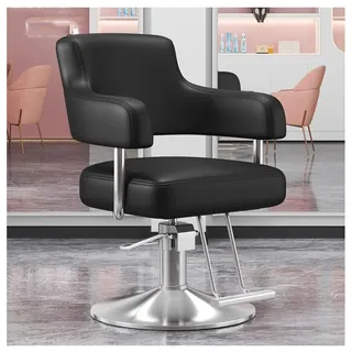 BJSHAOHUA Friseurstuhl Mit Kopfstütze, Friseursessel Höhenverstellbar Kippbar Für Herren Damen, Friseureinrichtung Bedienungsstuhl Vintage Retro, Kunstleder,C