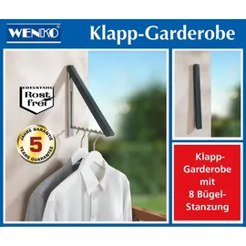Wenko Wandgarderobe Klapp schwarz