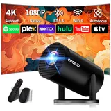 Mini Beamer 4K Full HD 1080P Mit 5G WiFi 6 und Bluetooth 5.4 2026 Neuer Tragbarer Projektor mit Automatische Trapezialkorrektur 270 ° Drehung Tv Stick/USB/Laptop/PC,mit Maus und Fernbedienung Schwarz