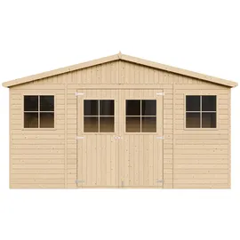 TIMBELA Gartenhaus 4,18 x 1,99 m Beige