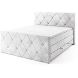 Roller Boxspringbett - silber - H3 - mit Bettkasten - 180x200 cm