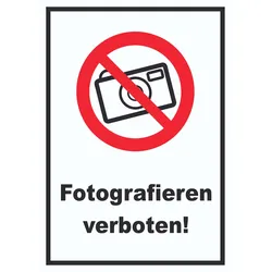 HB-Druck Fotografieren verboten Schild Keine Photos A0 (841x1189mm)