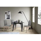 Polsterstuhl STRESSLESS "Laurel", grau (dunkelgrau dinamica, eiche natur), B:57cm H:92cm T:59cm, Microfaser DINAMICA (88% Polyester, 12% Polyurethan), Stühle, Polsterstuhl, Low Back, Größe L, mit abgerundeten Beinen in Eiche natur