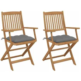 vidaXL Klappbare Gartenstühle 57 x 91 x 91 cm braun 2 St.