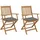 vidaXL Klappbare Gartenstühle 57 x 91 x 91 cm braun 2 St.