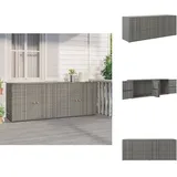Vidaxl - Gartenschrank Grau 198x55,5x80 cm Poly Rattan - Gartenschrank - Outdoor Möbel - Stauraum - Wetterfest - Poly Rattan