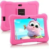 Pritom K7 7-Zoll-Kinder tablet, Quad-Core-Android 10, 1 GB RAM + 32 GB ROM, WLAN, Doppelkamera, Bildung, Spiele, Kindersicherung, Kindersoftware, Hell - Pink