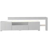 moebel17 Tv-Lowboard, Weiß, Holzwerkstoff, 2 Fächer, Rechteckig, 192x53x37 cm, Wohnzimmer, Wohnwände, Lowboards, Lowboards stehend,