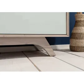 Massivmoebel24 TV-Board Akazie 125x45x45 braun-weiß lackiert TROMSO #107