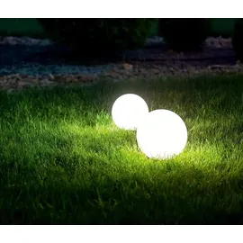 Trio Solar Außenleuchte Kunststoff Ø 20 cm inkl. 0,5 W LED Farbwechsler weiß