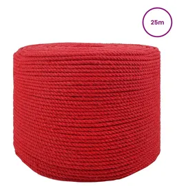 vidaXL Baumwollseil 25 m 6 Rot 100% Baumwolle