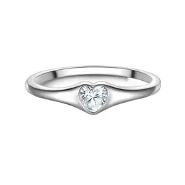 Trilani Ring Herz aus Sterling Silber mit Zirkonia in silber | Gr.: 54
