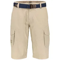 LERROS Bermudas »LERROS Unifarbene Cargobermuda mit Gürtel«, beige