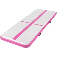 ECD Germany Aufblasbare Gymnastikmatte Airtrack 3m, Rosa, 10 cm Dicke, Tumbling Matte Air Matte Track Trainingsmatte Fitnessmatte Sportmatte Yogamatte mit Tragetasche & elektr. Luftpumpe