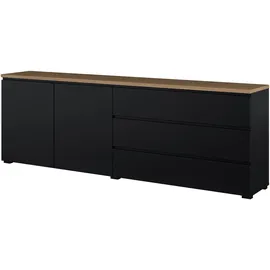 OTTO home Modo 200 x 68 x 34,5 cm Schwarz / Eiche Mauvella