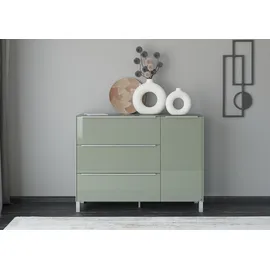 Set One by Musterring Sideboard Reno (1 St), Mit Vierkantfuß in diversen Farben, 106 cm Höhe & Farbauswahl grün