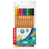 Stabilo point 88 Fineliner - - 10er Pack - Standardfarben