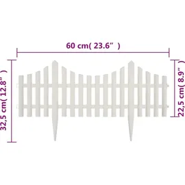vidaXL Palisade 1000 x 32 cm 17 Stück Weiß