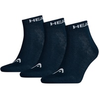 Head Unisex Quarter Socken 3er Pack - Kurzsocken, einfarbig Blau 39-42