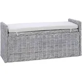 vidaXL Sitzbank mit Stauraum Weiß gewaschen 110 x 40 x 50 cm
