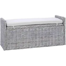 vidaXL Sitzbank mit Stauraum Weiß gewaschen 110 x 40 x 50 cm