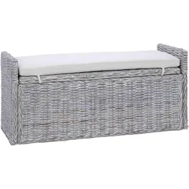 vidaXL Sitzbank mit Stauraum Weiß gewaschen 110 x 40 x 50 cm