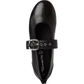TAMARIS Leder-Ballerinas in schwarz, 41 EU