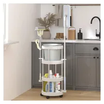 vidaXL Reinigungswagen Aluminium grau