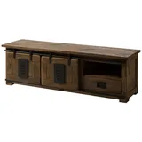 Massivmoebel24 TV-Board Mango 160x45x50 braun lackiert RAILWAY #401