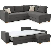 luma-home Eckcouch Cord 2-Sitzer Dunkelgrau