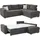 luma-home Eckcouch Cord 2-Sitzer Dunkelgrau