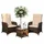MuCoLa - Gartenset 2 Sessel und Tisch Polyrattan Lounge Garnitur Gartenmöbel Stuhl Sitzgruppe variabel aufstellbar Balkonset Braun
