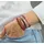 Steuer Armband Velour rot 4-reihig Metall glänzend 19 cm