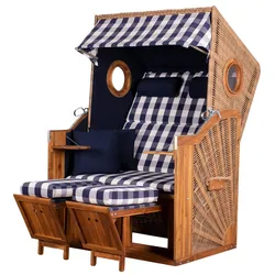 dekoVries GmbH Strandkorb Trend 45 - PE walnut - Dessin 743 - inkl. Schutzhülle