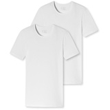 SCHIESSER Herren T-Shirt 2er Pack - "95/5", Rundhals, S-XXL Weiß S