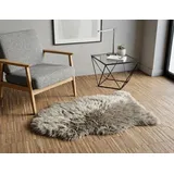KUHFELL online & NOMAD Fellteppich Eches Lammfell Teppich Läufer Schaffell in Schwarz Grau Weiß Taupe, Atmungsaktiv, Feuchtigkeitsregulierend, Antibakteriell braun