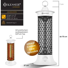 Kesser KESSER® Standheizstrahler Infrarotheizung, 1200W Heizstrahler Energieeffiziente Heizung Innenraum mit 360° Oszillation, Infrarotheizung Standgerät, Elektroheizung IP55, Terrassen-Heizstrahler