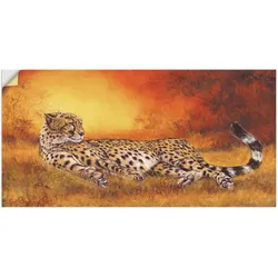 Wandbild ARTLAND "Gepard", orange (farbe bild(er): orange), B:60cm H:30cm, Bilder, als Alubild, Outdoorbild, Leinwandbild, Poster, Wandaufkleber