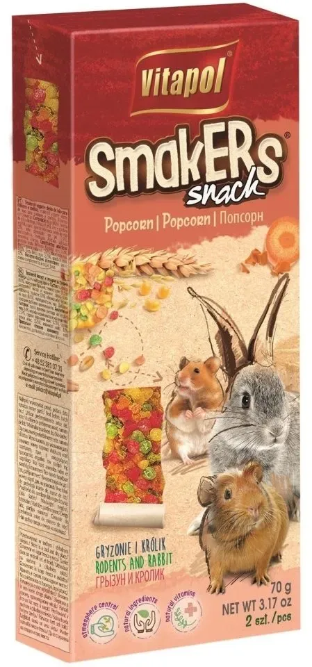 VITAPOL Smakers für Nagetiere-Popcorn 2 Stück