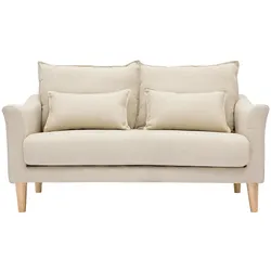 Design-Sofa 2 Plätze beiger Stoff KATE