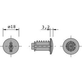 Hettich Innenzylinder Z23, ø18, Sperre 18008,