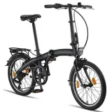 licorne bike gmbh Licorne Bike Phoenix 2D, 20 Zoll Aluminium-Faltrad-Klapprad, Scheibenbremse, Discbremse, V-Bremse Faltfahrrad-Herren-Damen, 7 Gang Kettenschaltung ... - Schwarz