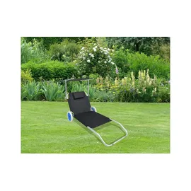 gartenundmoebel.de VCM Sonnenliege 165 x 65 x 16 cm Schwarz